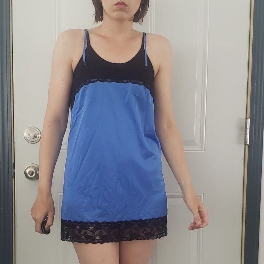 Y2K Blue Nylon Nightie